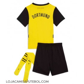 Camisa de Futebol Borussia Dortmund Equipamento Principal Infantil 2024-25 Manga Curta (+ Calças curtas)